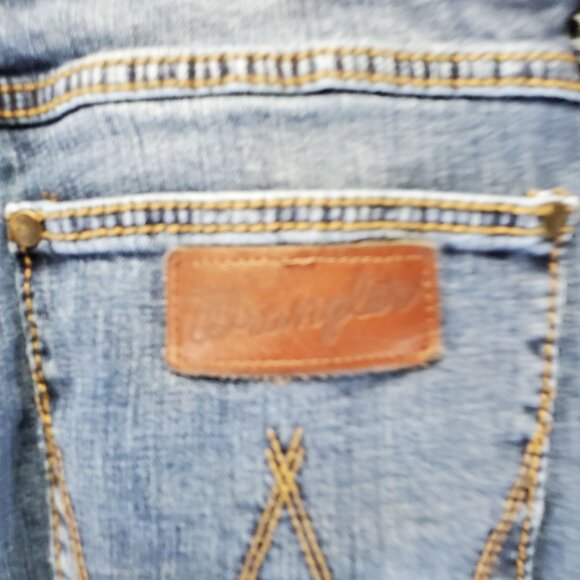 Wrangler Jeans Mens 30x32 Blue Retro Slim Straight Stretch Denim - Picture 4 of 14